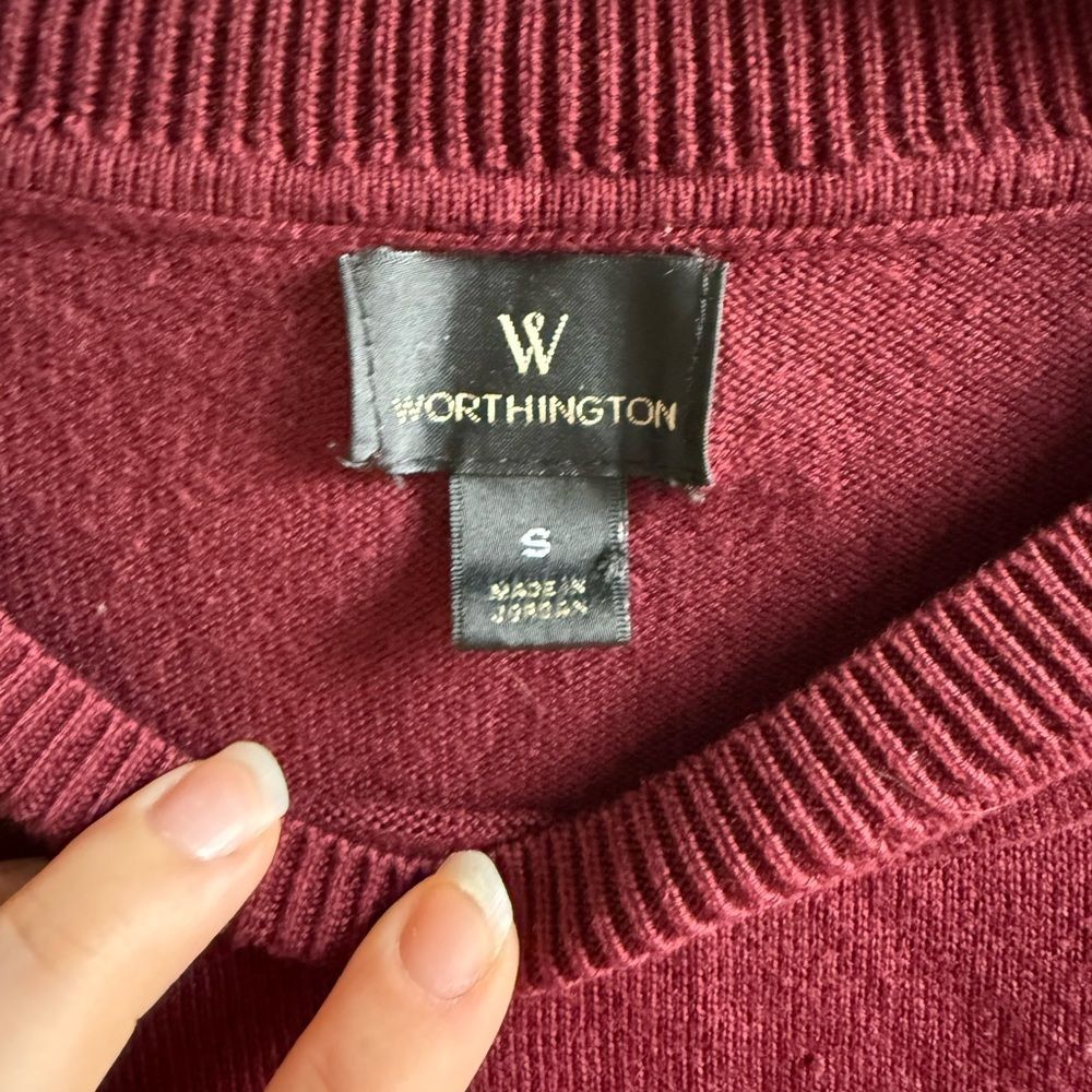 Worthington Women’s Burgundy Sweater Size Small - Picture 2 of 5